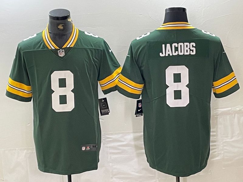 Men Green Bay Packers 8 Jacobs Green Second generation 2024 Nike Limited NFL Jersey